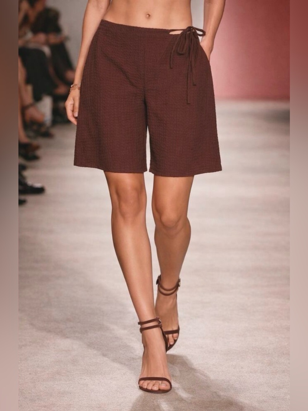 Pucker Check Wrap Shorts